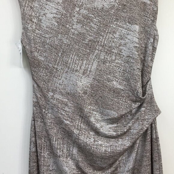 Connected Apparel Drop Scoop Neck Metallic Shine Formal Dress Size 10P - Picture 6 of 8